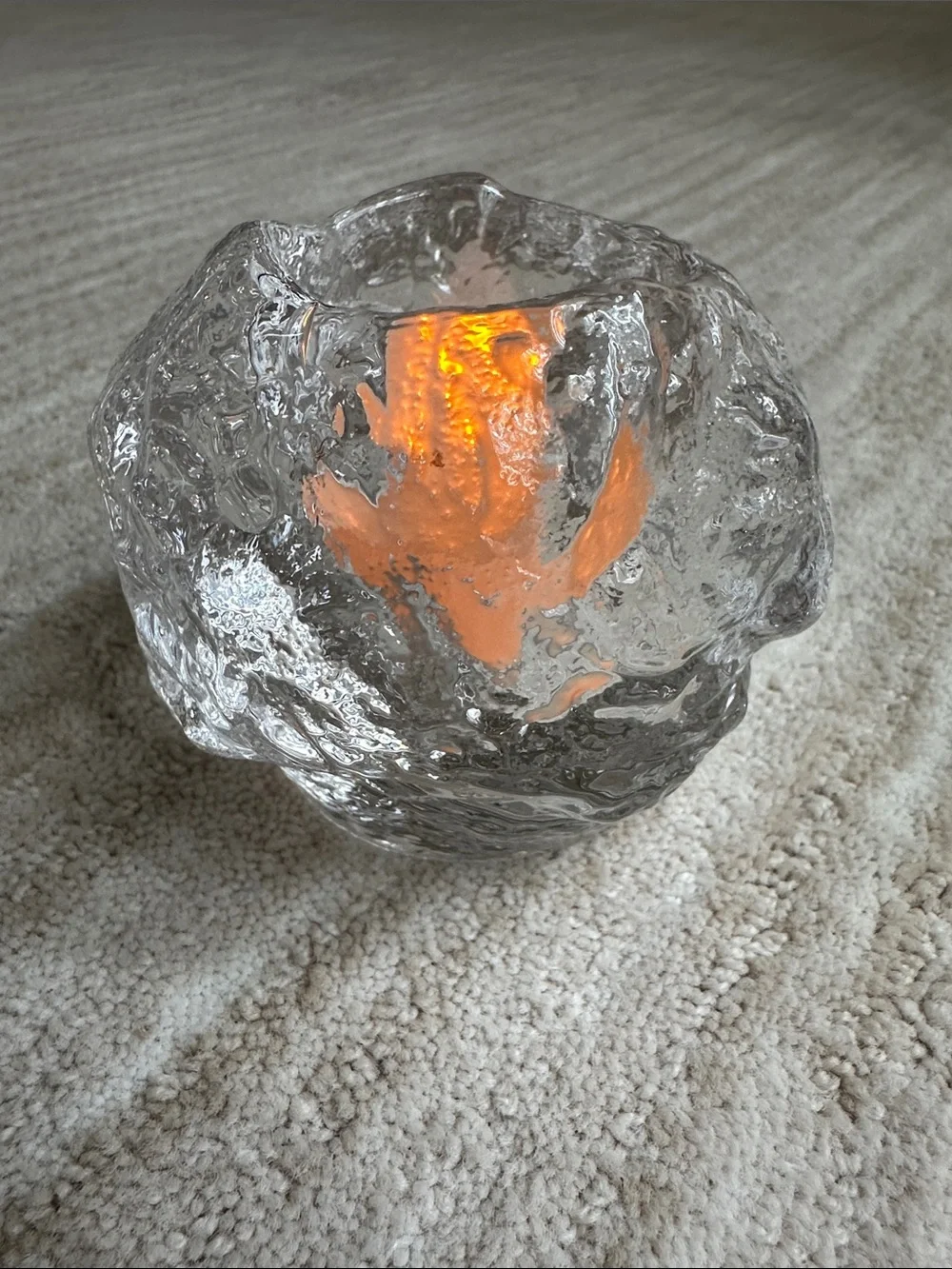 Kosta Boda Snowball Votive Holder Tea Light Candle Holder Ann Wolff Medium